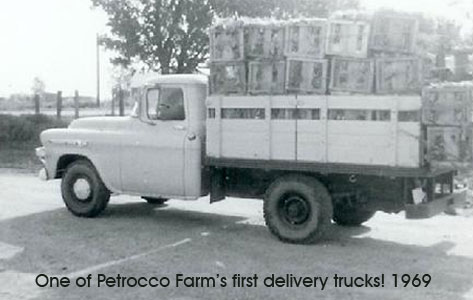 Photo of Petrocco Farms first delivery truck full of produce grown in Brighton, Colorado